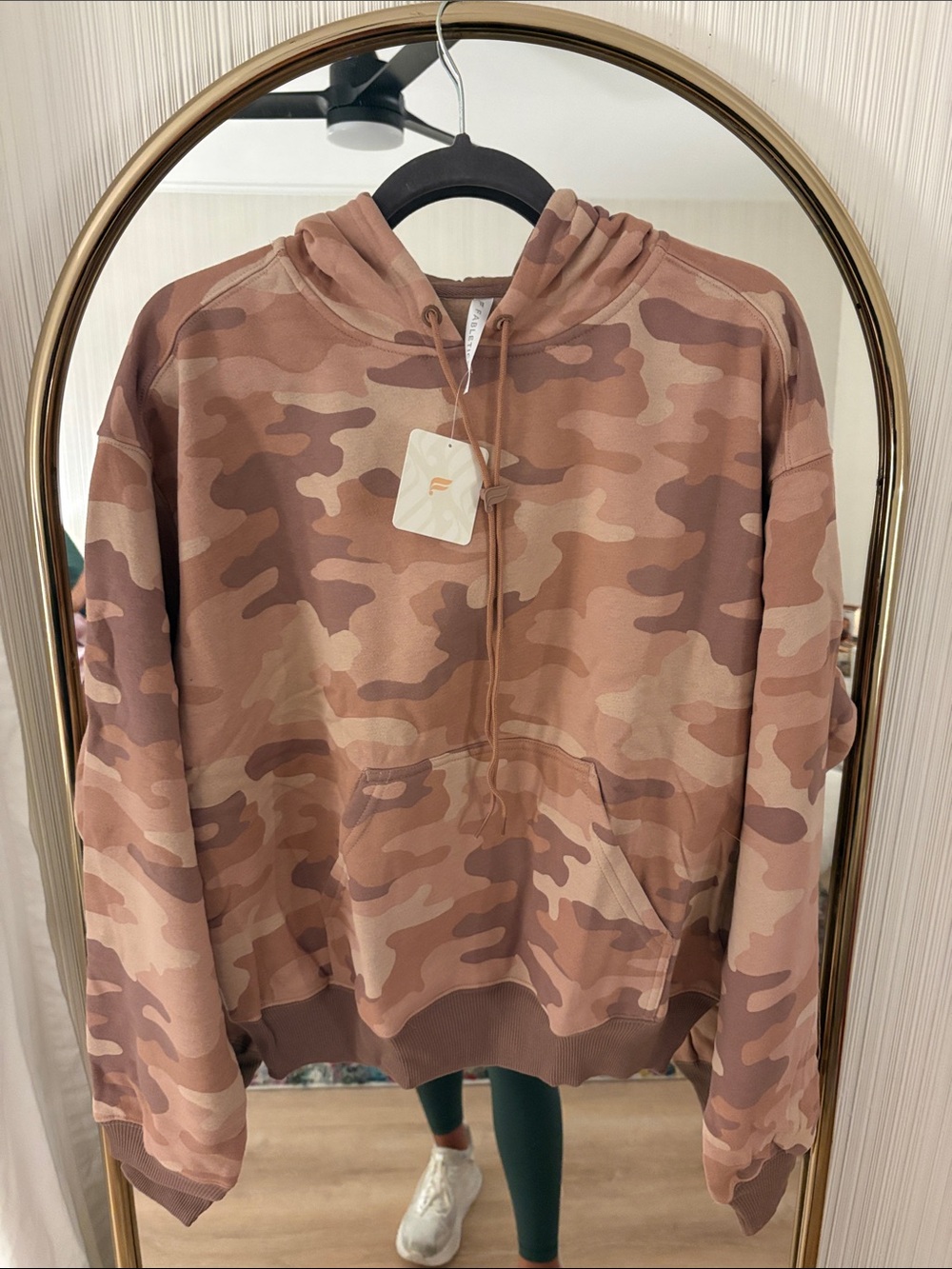 Fabletics Brown Camouflage Pullover Hoodie